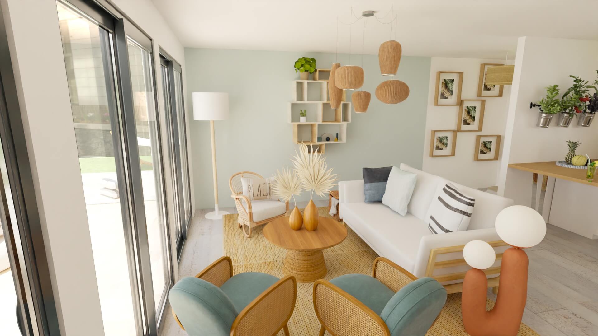 Photo réaliste en 3D de la décoration d'intérieur d'une maison